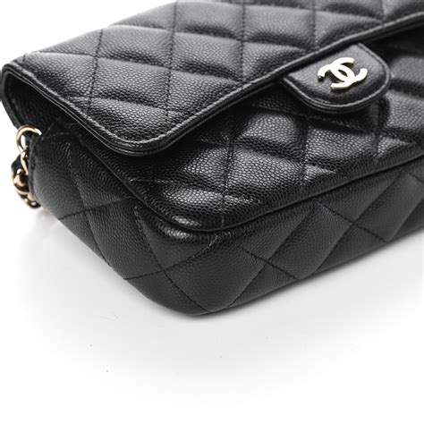 chanel caviar quilted flap phone holder with chain black|CHANEL Caviar Quilted Flap Phone Holder With Removable .